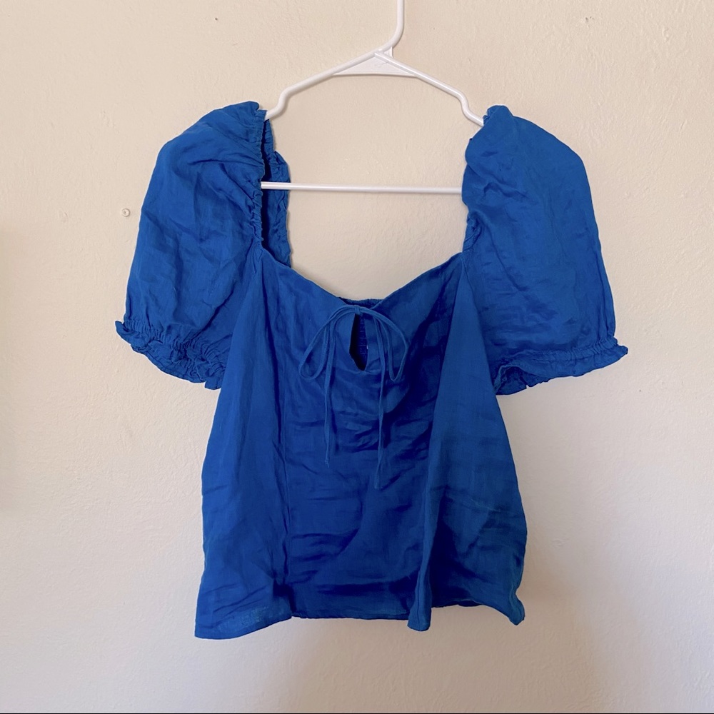 Linen Puff Sleeve Blouse ✨